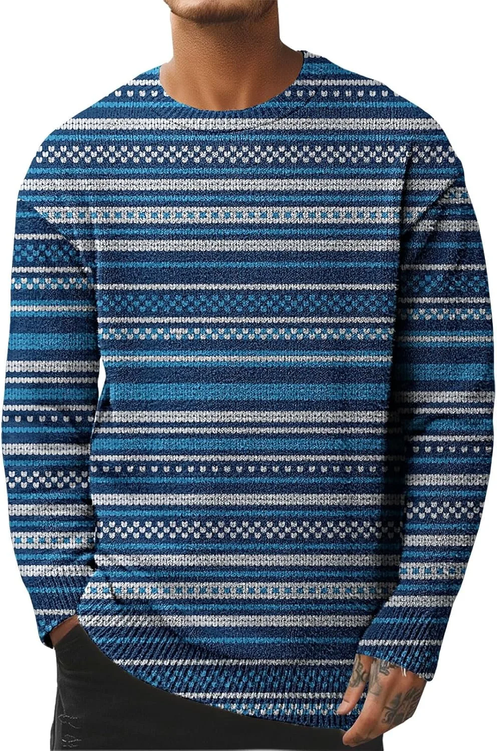 Мужской свитер Ugly Christmas с оленями и снежинками
Мужской свитер Ugly Christmas с оленями и снежинками