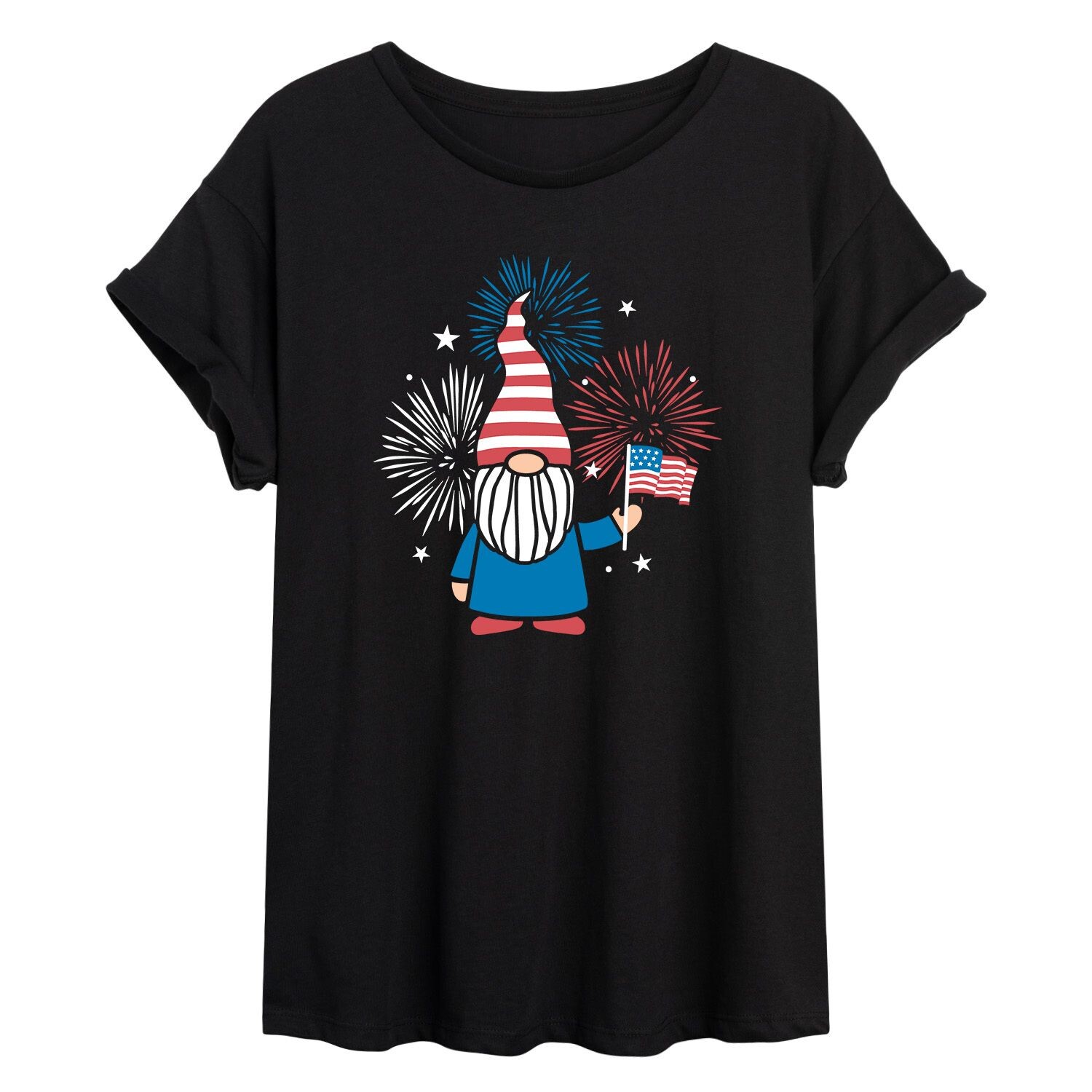 Детская струящаяся футболка с изображением патриотического гнома Licensed Character
Детская струящаяся футболка с изображением патриотического гнома Licensed Character