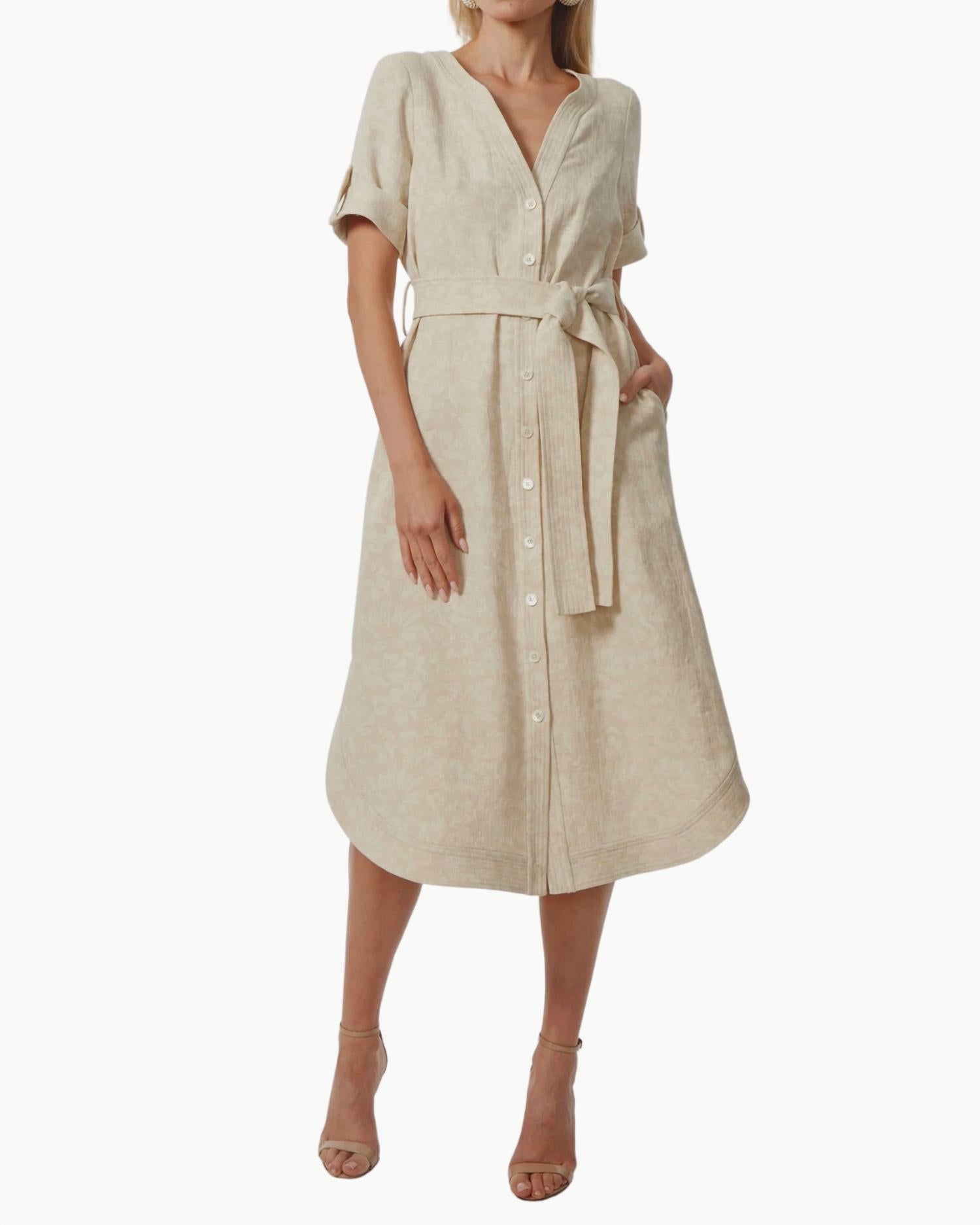 Платье миди Helena в цветочном жаккарде цвета хаки GILNER FARRAR
Платье миди Helena в цветочном жаккарде цвета хаки GILNER FARRAR