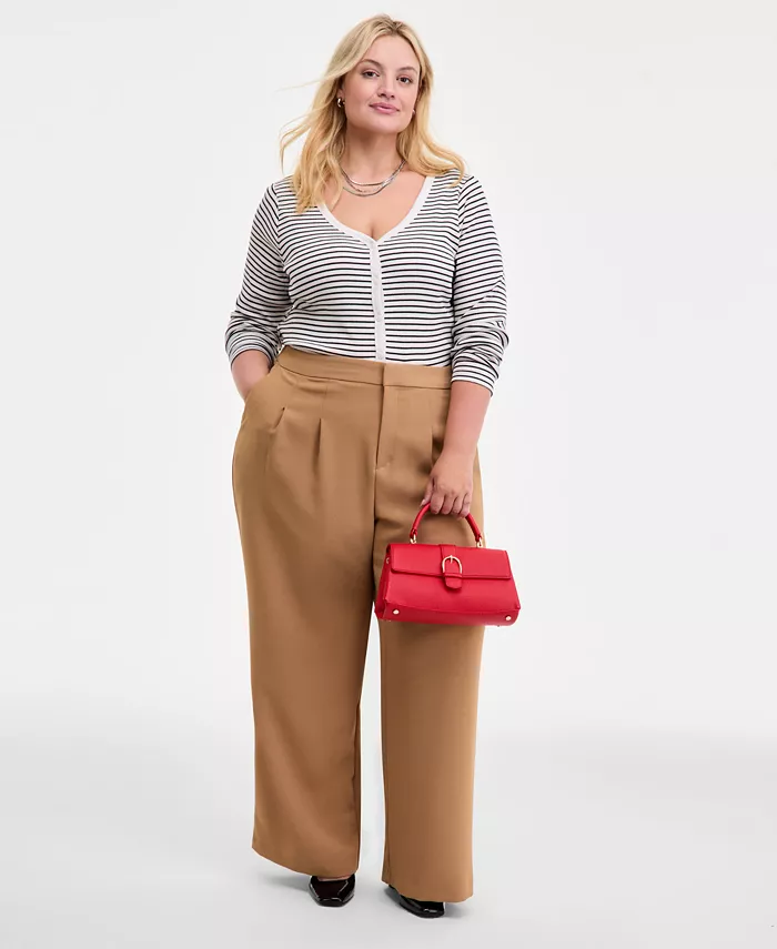 Модные широкие брюки со складками спереди On 34th, коричневый/бежевый
Модные широкие брюки со складками спереди On 34th, коричневый/бежевый