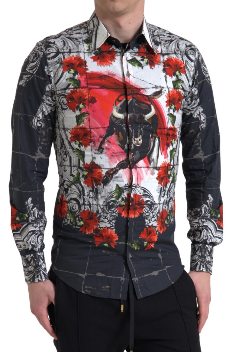 Повседневная хлопковая рубашка с цветочным принтом быка Dolce & Gabbana, мультиколор
Повседневная хлопковая рубашка с цветочным принтом быка Dolce & Gabbana, мультиколор
