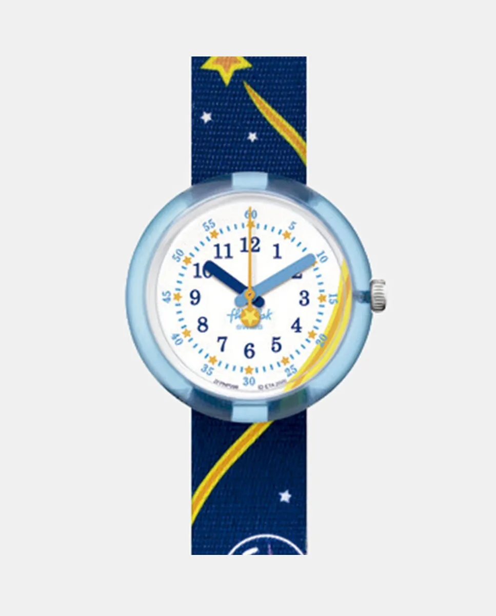 Женские часы Space Trip FPNP098 из синего переработанного пластика Flik Flak 
Женские часы Space Trip FPNP098 из синего переработанного пластика Flik Flak