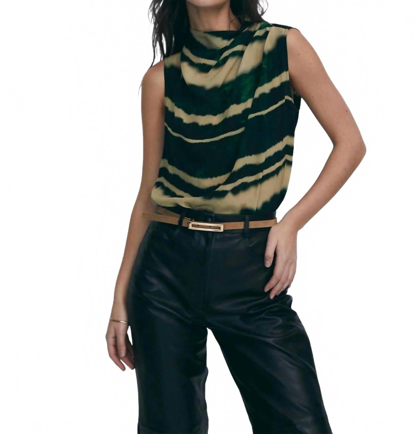 Топ без рукавов с принтом тай-дай в зеленом цвете/цвете слоновой кости Iris Setlakwe, зеленый/слоновая кость
Топ без рукавов с принтом тай-дай в зеленом цвете/цвете слоновой кости Iris Setlakwe, зеленый/слоновая кость