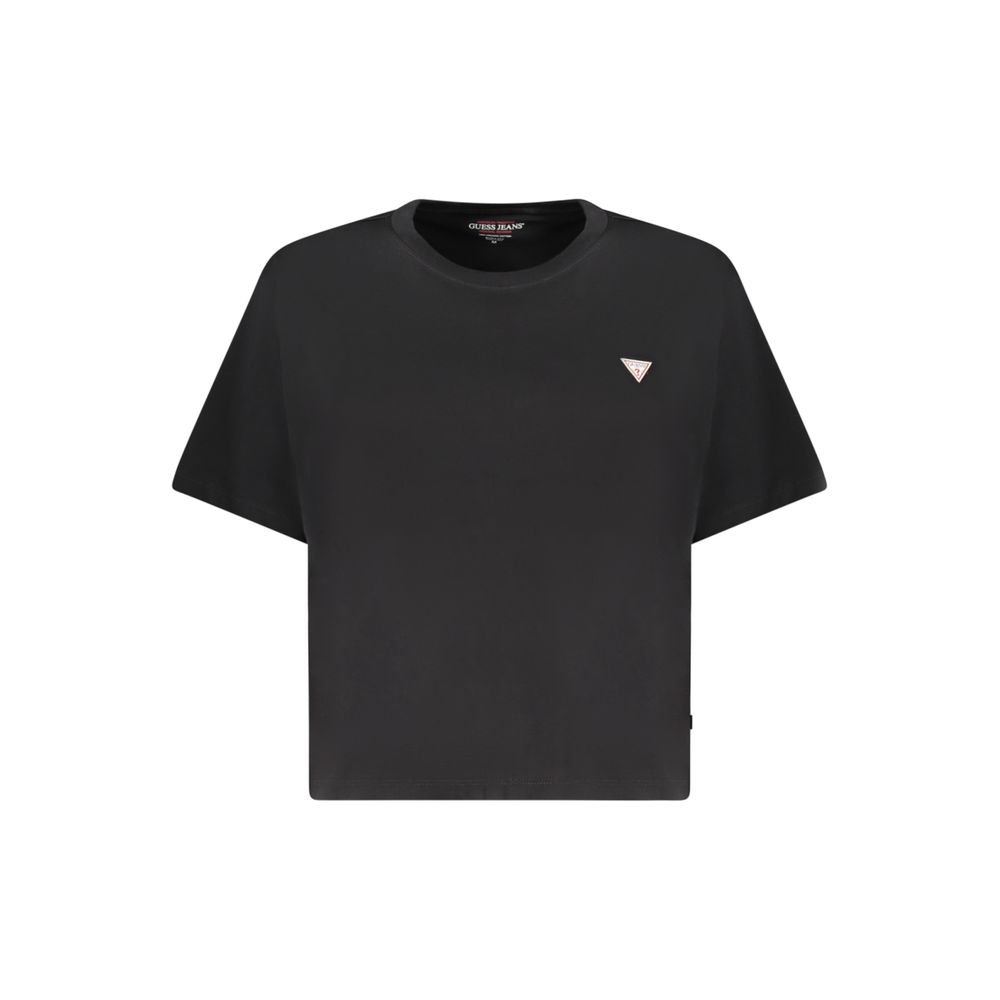 Черная хлопковая женская футболка Guess Shoes, черный
Черная хлопковая женская футболка Guess Shoes, черный