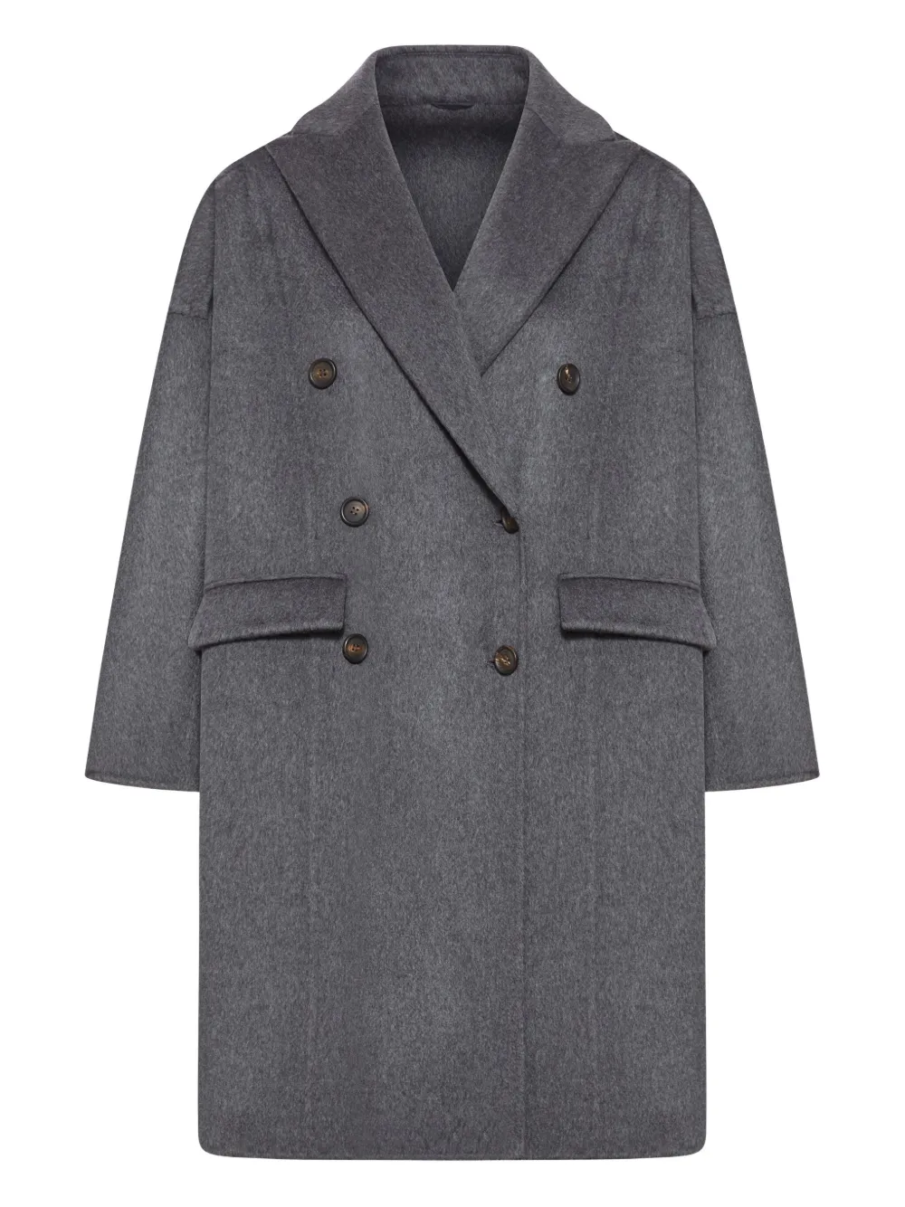 Двубортное кашемировое пальто Brunello Cucinelli, серый
Двубортное кашемировое пальто Brunello Cucinelli, серый