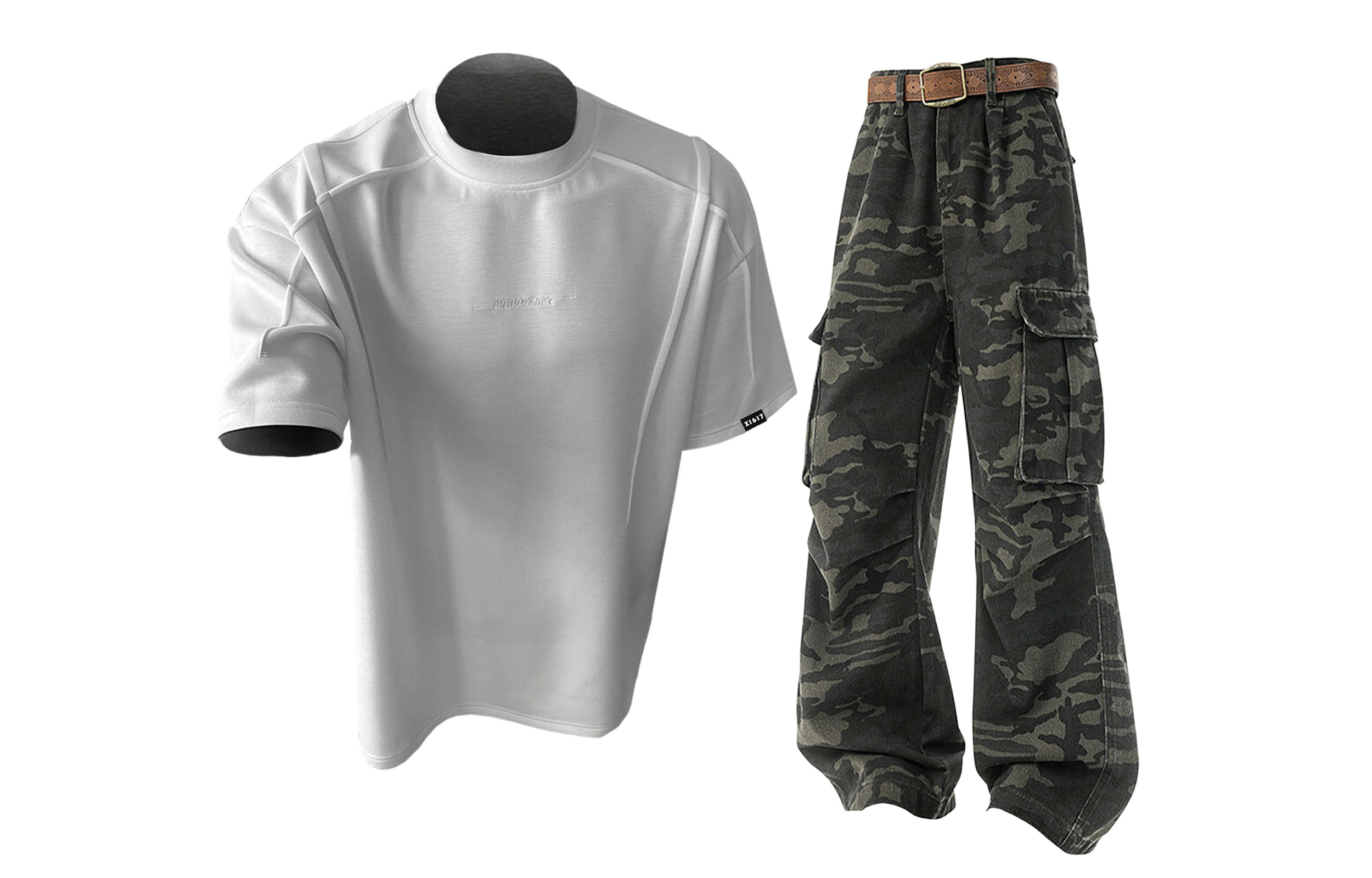 Повседневный спортивный свитер с круглым вырезом Unisex Moderate X1617, белый short-sleeved shirt+camouflage jeans
Повседневный спортивный свитер с круглым вырезом Unisex Moderate X1617, белый short-sleeved shirt+camouflage jeans