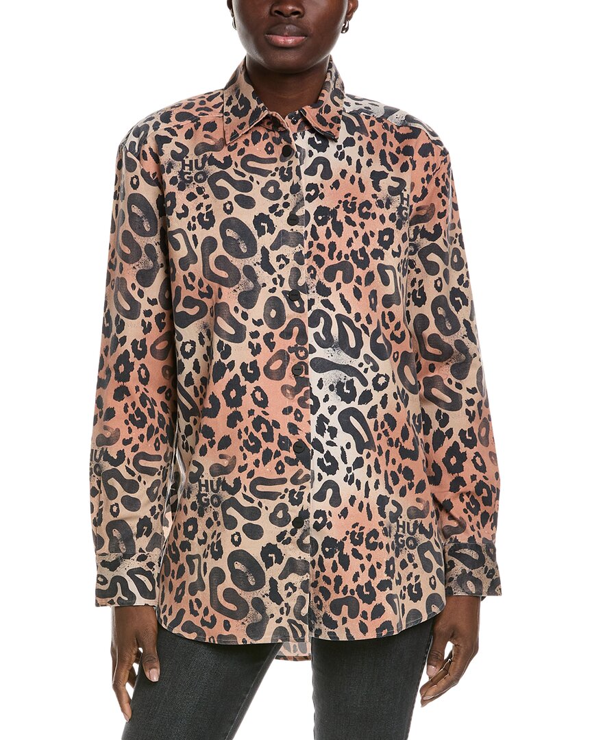 HUGO Hugo Boss Рубашка бойфренда, коричневый
HUGO Hugo Boss Рубашка бойфренда, коричневый