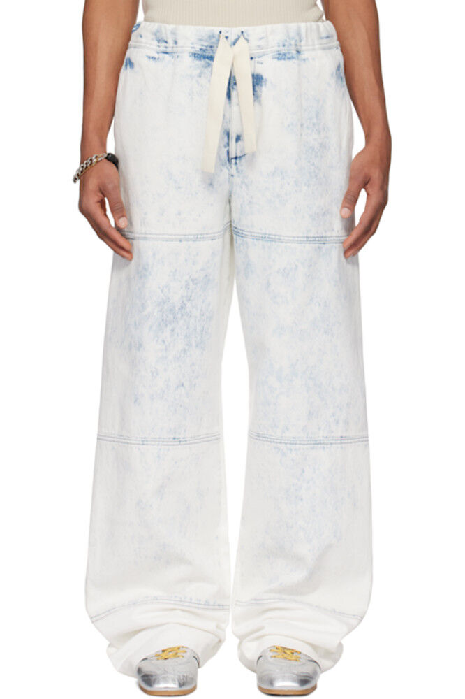 Бело-синие джинсы с завязками Dries Van Noten
Бело-синие джинсы с завязками Dries Van Noten