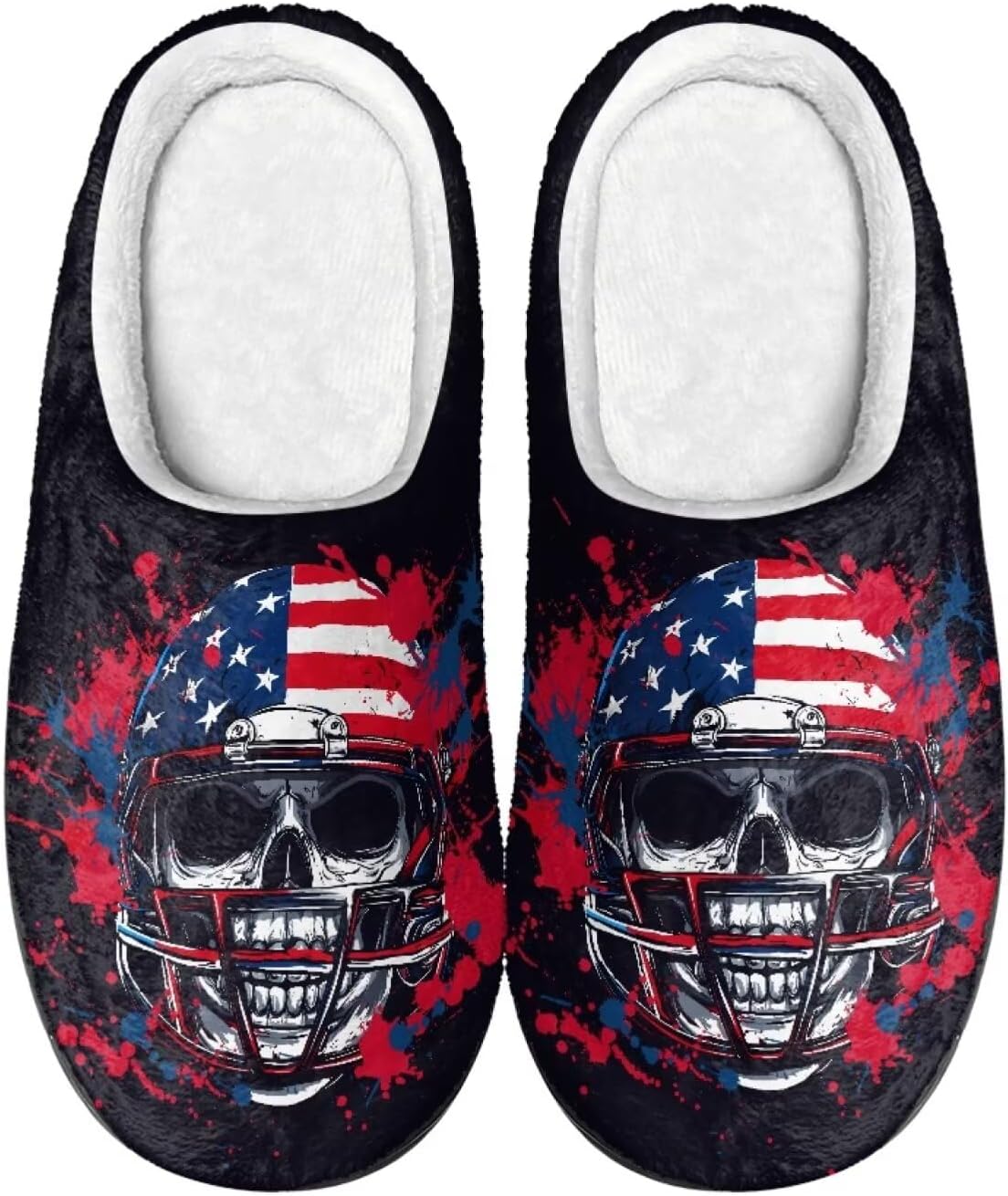 Домашние тапочки для женщин и мужчин, тапочки для дома с легким надеванием, антискользящие, пушистые тапочки для дома и офиса Baxinh, Black-american Flag Skull
Домашние тапочки для женщин и мужчин, тапочки для дома с легким надеванием, антискользящие, пушистые тапочки для дома и офиса Baxinh, Black-american Flag Skull