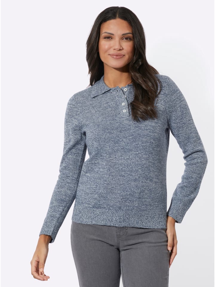 WITT WEIDEN Свитер поло в меланжевом сочетании дымчато-голубого и кремового цвета
WITT WEIDEN Свитер поло в меланжевом сочетании дымчато-голубого и кремового цвета