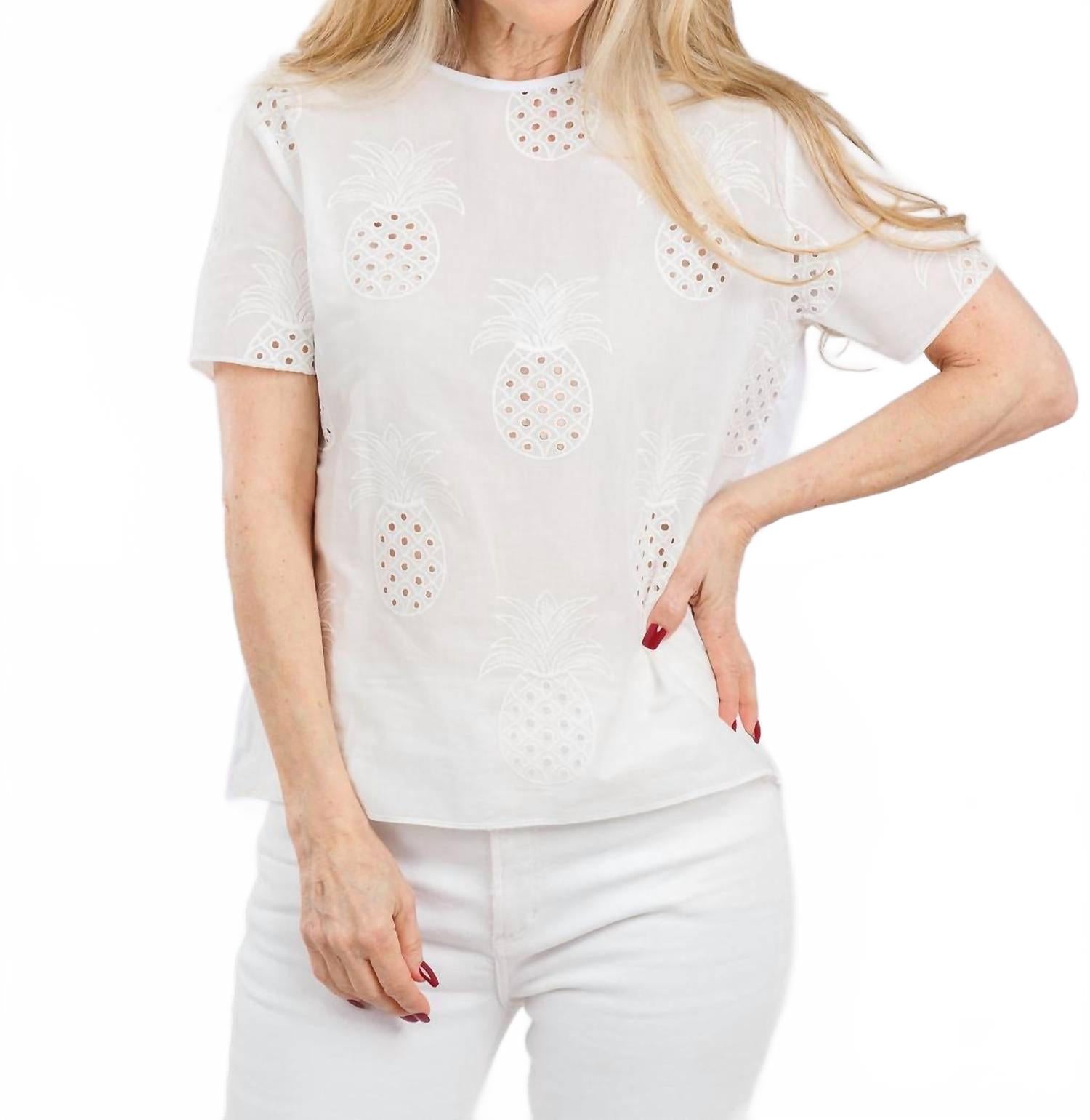 Белая футболка с вышитой ананасом Vilagallo
Белая футболка с вышитой ананасом Vilagallo