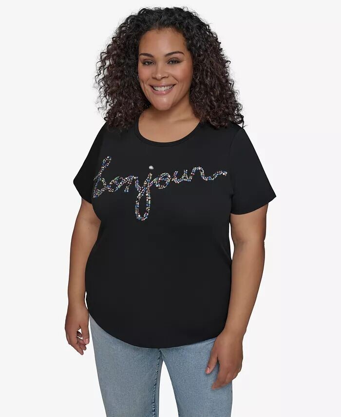 Футболка Bonjour большого размера с украшениями KARL LAGERFELD PARIS, черный
Футболка Bonjour большого размера с украшениями KARL LAGERFELD PARIS, черный