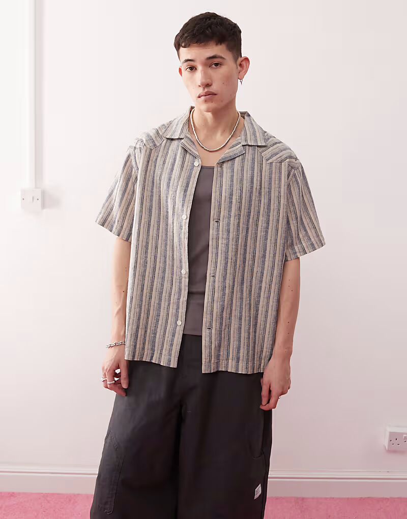 Рубашка Resort Stripe из смеси льна и хлопка, свободного кроя, цвета индиго Wrangler
Рубашка Resort Stripe из смеси льна и хлопка, свободного кроя, цвета индиго Wrangler