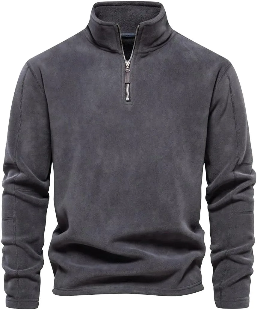 Мужская флисовая толстовка с четвертью молнии, теплая зимняя
Мужская флисовая толстовка с четвертью молнии, теплая зимняя