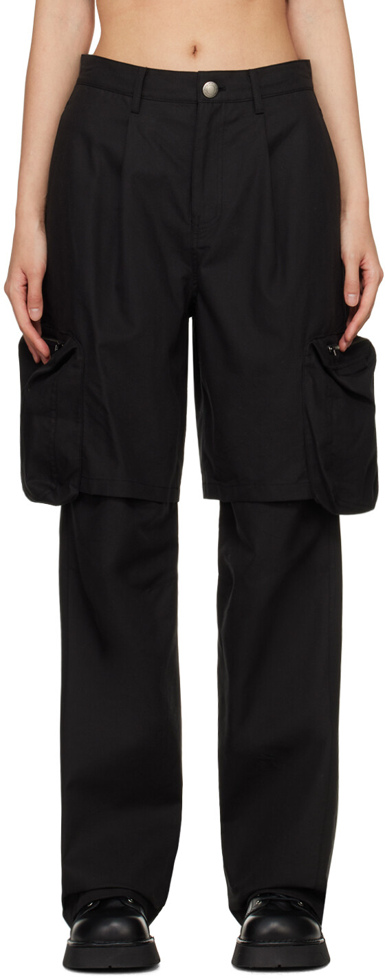 Черные многослойные брюки-карго Lesugiatelier
Черные многослойные брюки-карго Lesugiatelier