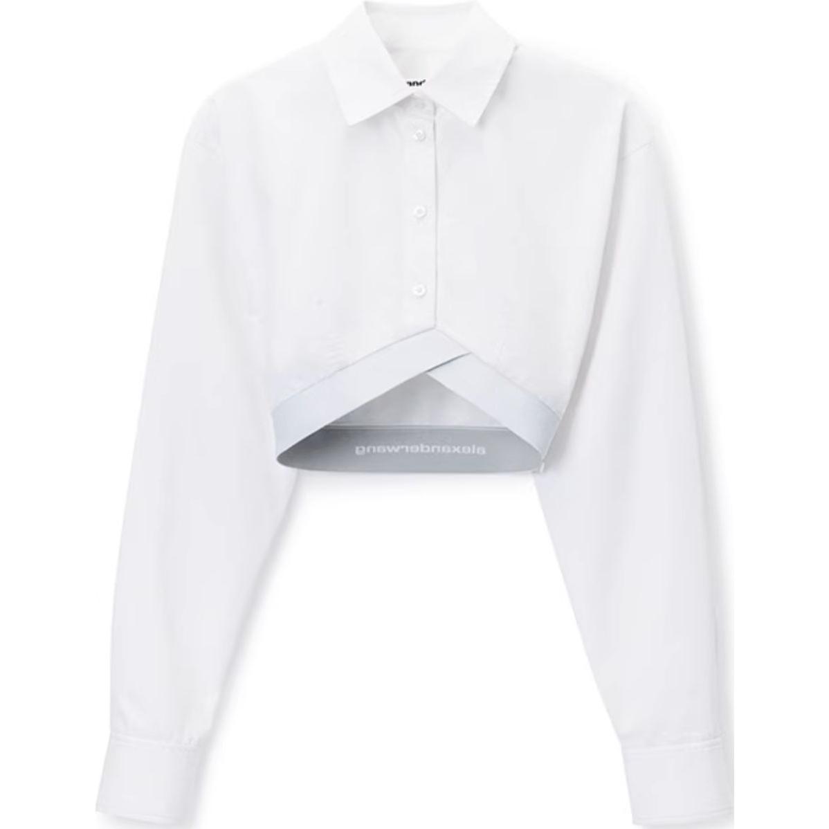 Alexander Wang Белая рубашка кроп с логотипом White
Alexander Wang Белая рубашка кроп с логотипом White