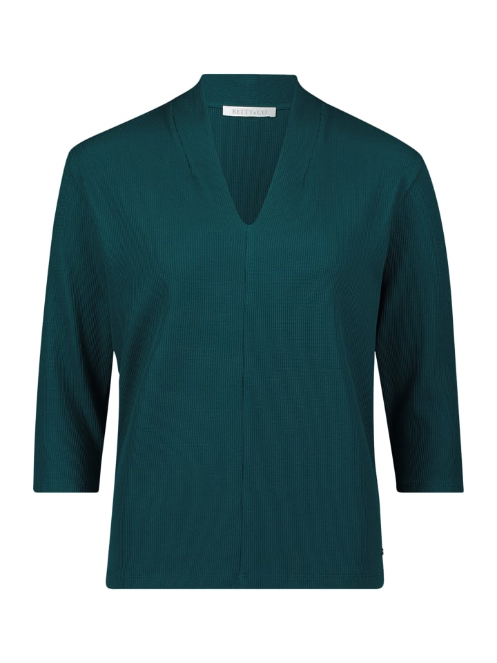 Повседневная рубашка с V-образным вырезом темно-бирюзового цвета BETTY & CO
Повседневная рубашка с V-образным вырезом темно-бирюзового цвета BETTY & CO
