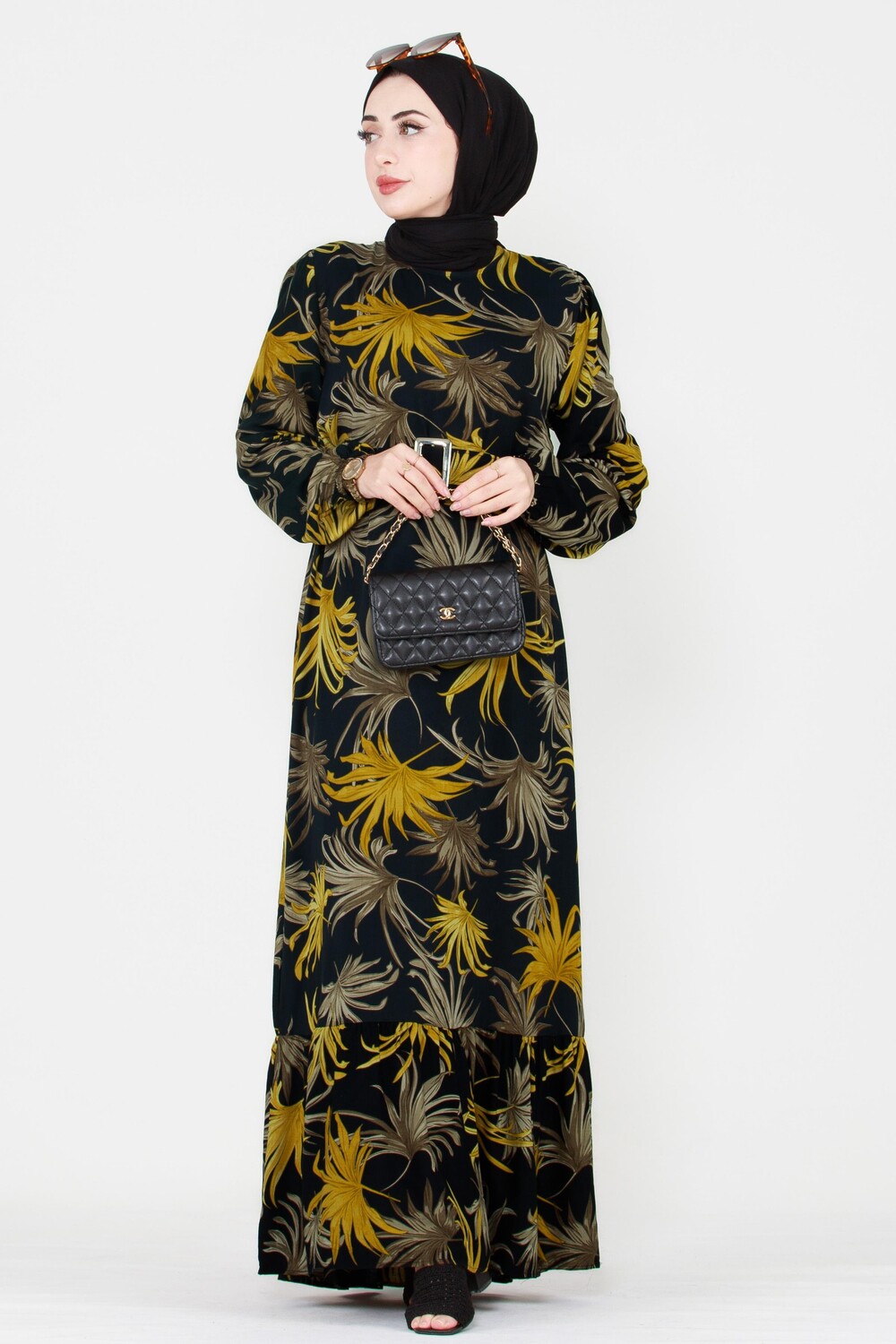 Платье из вискозы с узором в виде листьев Sevitli, черный
Платье из вискозы с узором в виде листьев Sevitli, черный