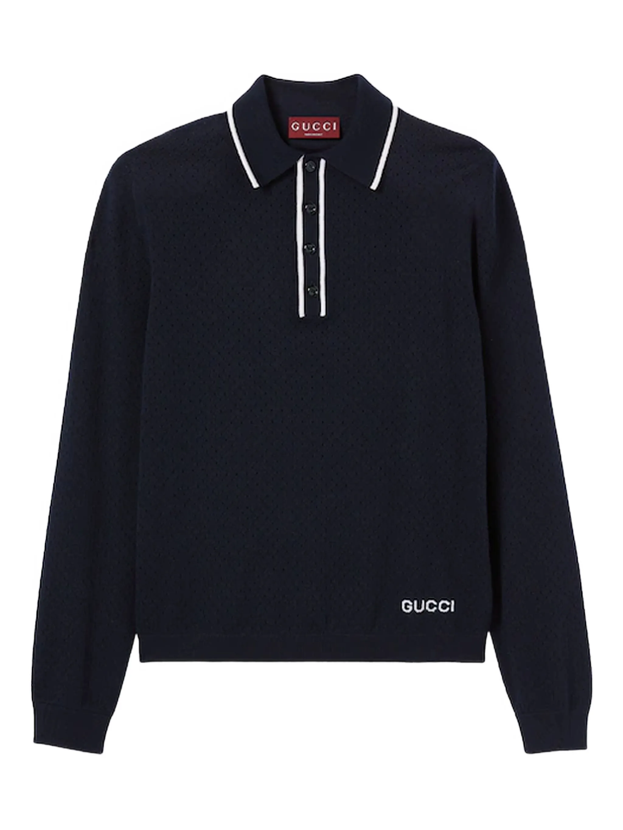 Трикотажная рубашка поло с длинными рукавами Gucci, синий
Трикотажная рубашка поло с длинными рукавами Gucci, синий