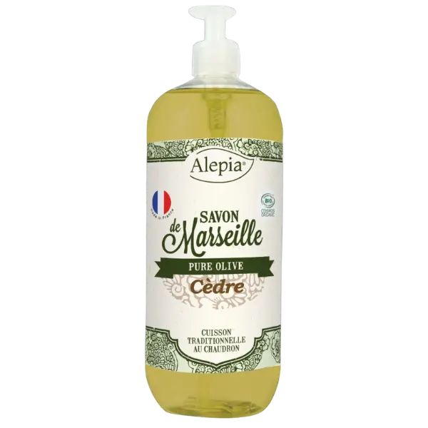 Марсельское мыло с органическим маслом кедровой коры, 1000 мл Alepia
Марсельское мыло с органическим маслом кедровой коры, 1000 мл Alepia