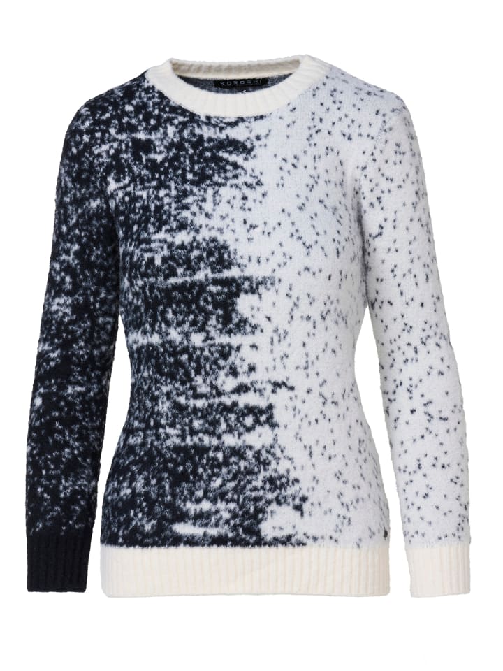 KOROSHI Женский трикотажный свитер из мягкого ворса, двухцветный, черный
KOROSHI Женский трикотажный свитер из мягкого ворса, двухцветный, черный