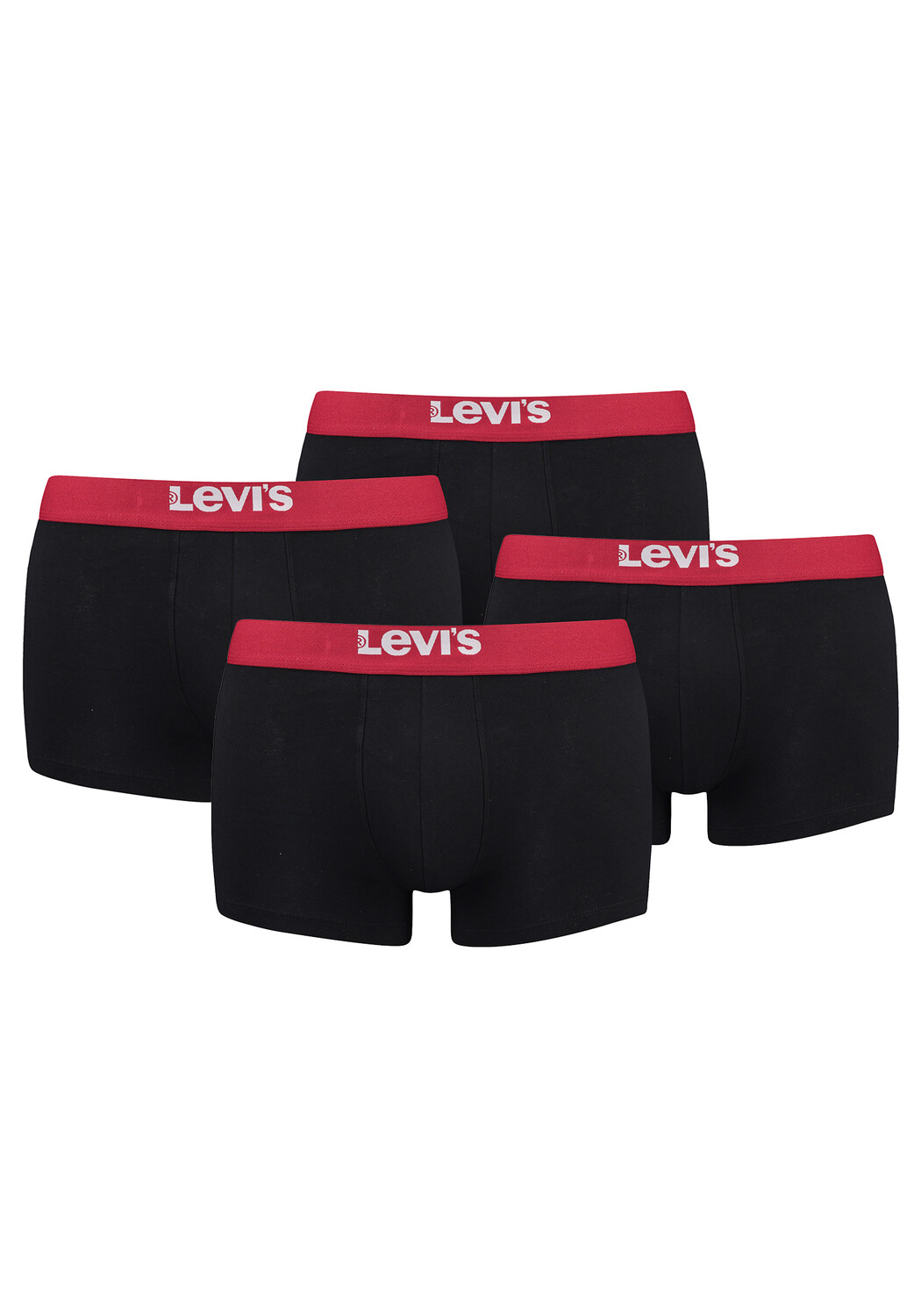 Боксеры Levi´s Boxershorts LEVIS MEN SOLID BASIC TRUNK ORGANIC CO 4 шт, цвет Black/Red 
Боксеры Levi´s Boxershorts LEVIS MEN SOLID BASIC TRUNK ORGANIC CO 4 шт, цвет Black/Red