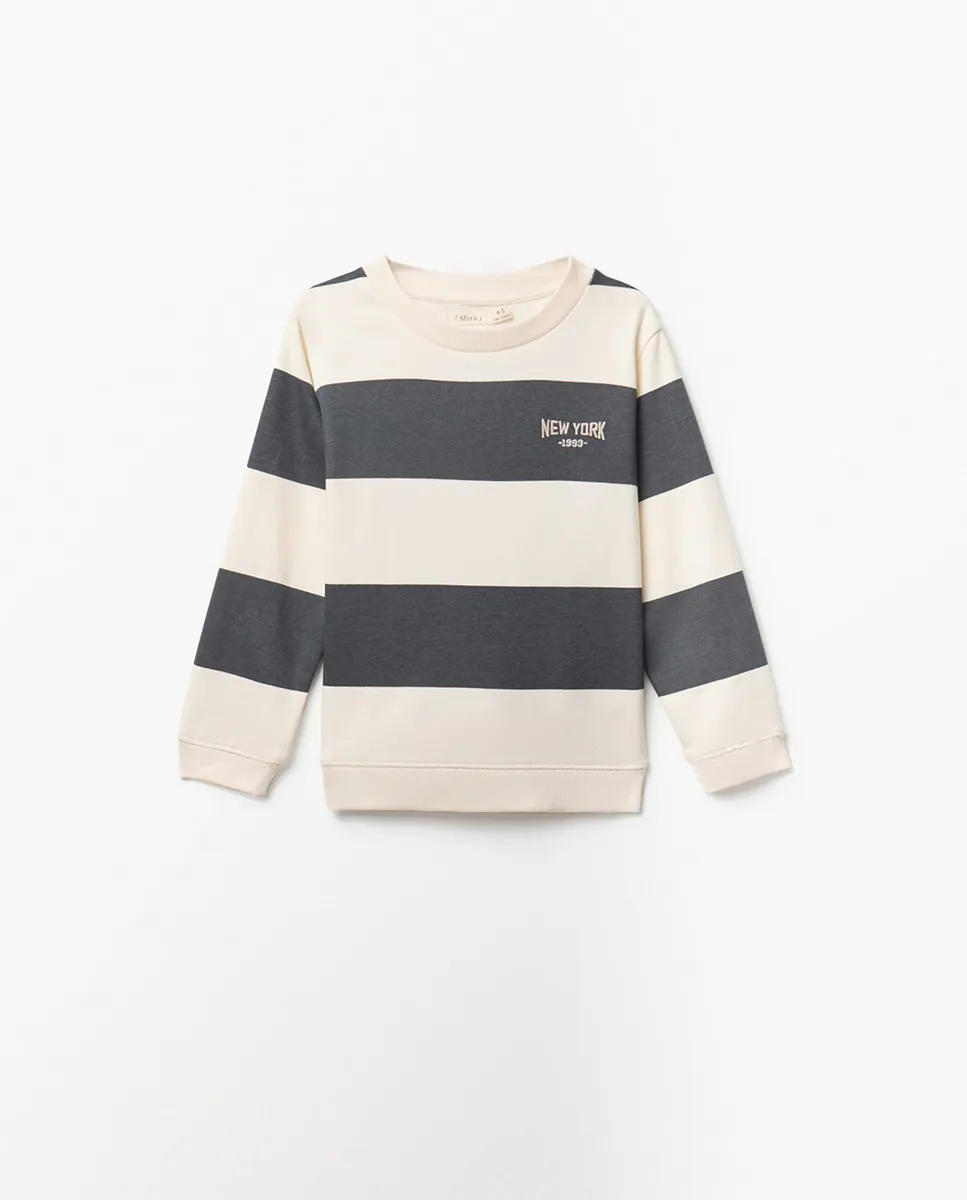 Толстовка с вышивкой и полосками Sfera, серый
Толстовка с вышивкой и полосками Sfera, серый