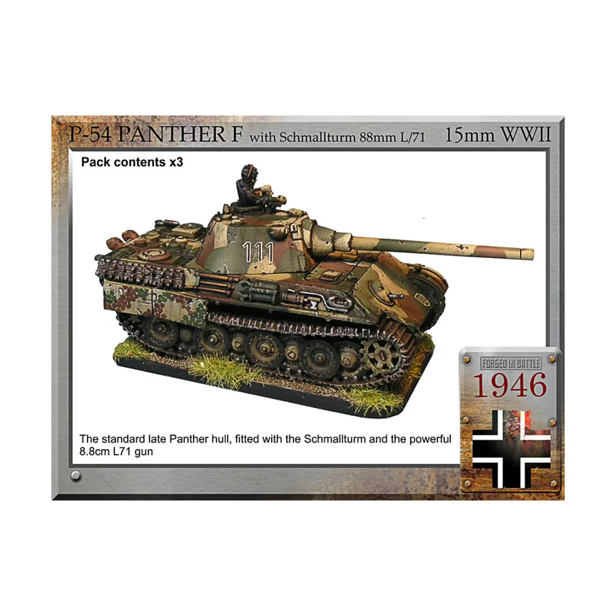 Panther F с Schmallturm 88 мм L/71, WWII Miniatures - German Vehicles (15mm)
Panther F с Schmallturm 88 мм L/71, WWII Miniatures - German Vehicles (15mm)