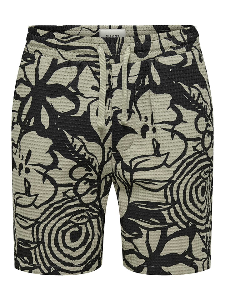 Тканевые шорты ONLY & SONS, черный/бежевый
Тканевые шорты ONLY & SONS, черный/бежевый
