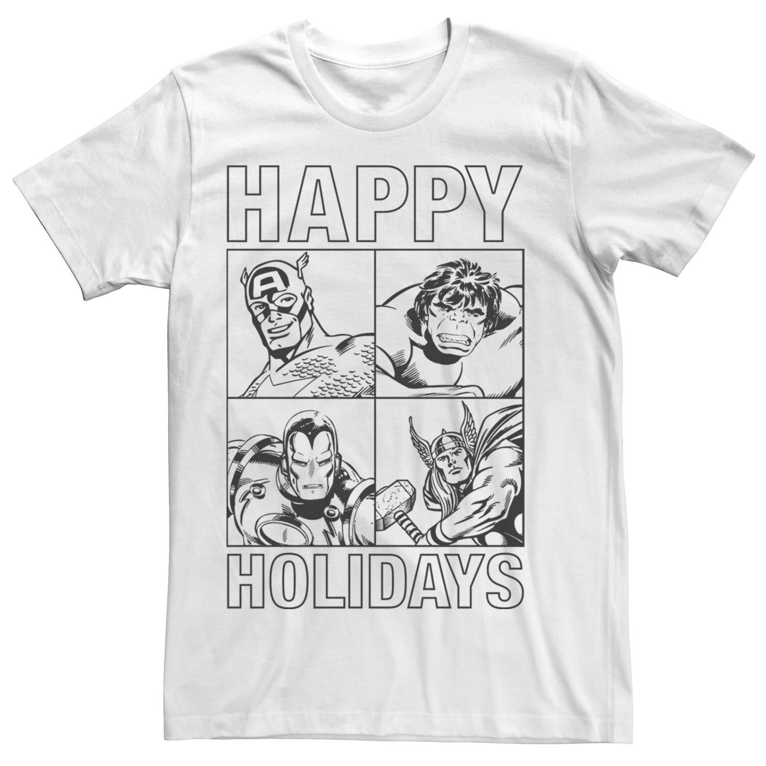 Мужская футболка с короткими рукавами Marvel Retro Avengers Happy Holidays Licensed Character
Мужская футболка с короткими рукавами Marvel Retro Avengers Happy Holidays Licensed Character