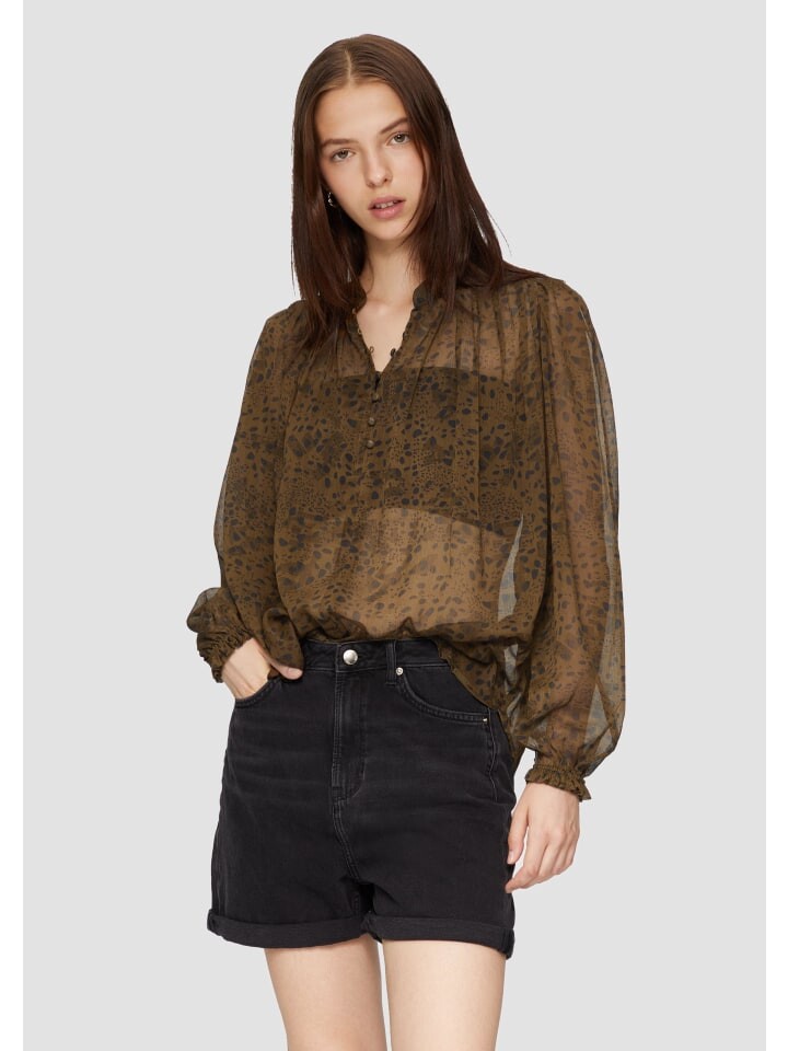 Блуза QS langarm, оливковый 
Блуза QS langarm, оливковый