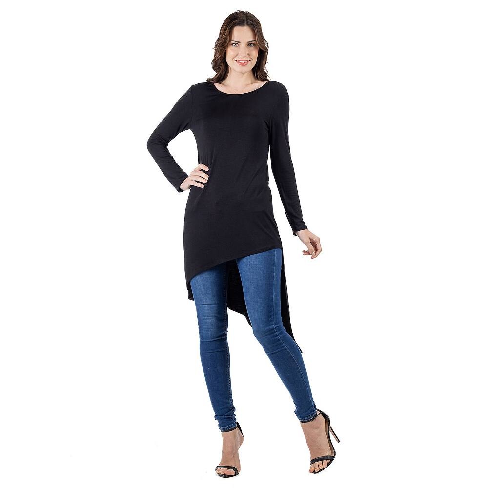 Женская асимметричная туника длиной до колена с длинными рукавами 24Seven Comfort Apparel, черный
Женская асимметричная туника длиной до колена с длинными рукавами 24Seven Comfort Apparel, черный