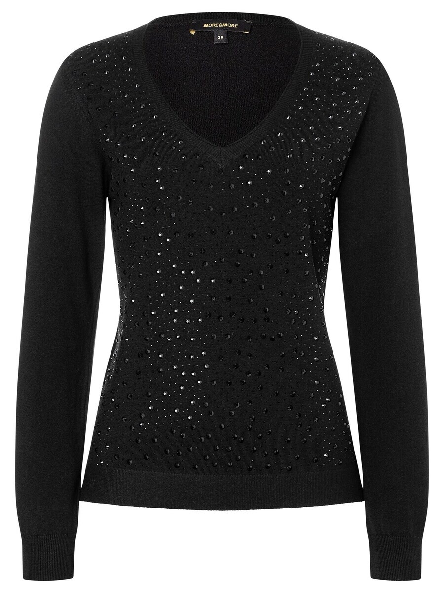 Тонкий вязаный свитер MORE & MORE Sweater, черный 
Тонкий вязаный свитер MORE & MORE Sweater, черный