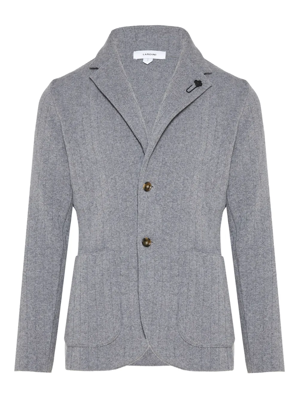 Кардиган в рубчик с лацканами Lardini, серый
Кардиган в рубчик с лацканами Lardini, серый