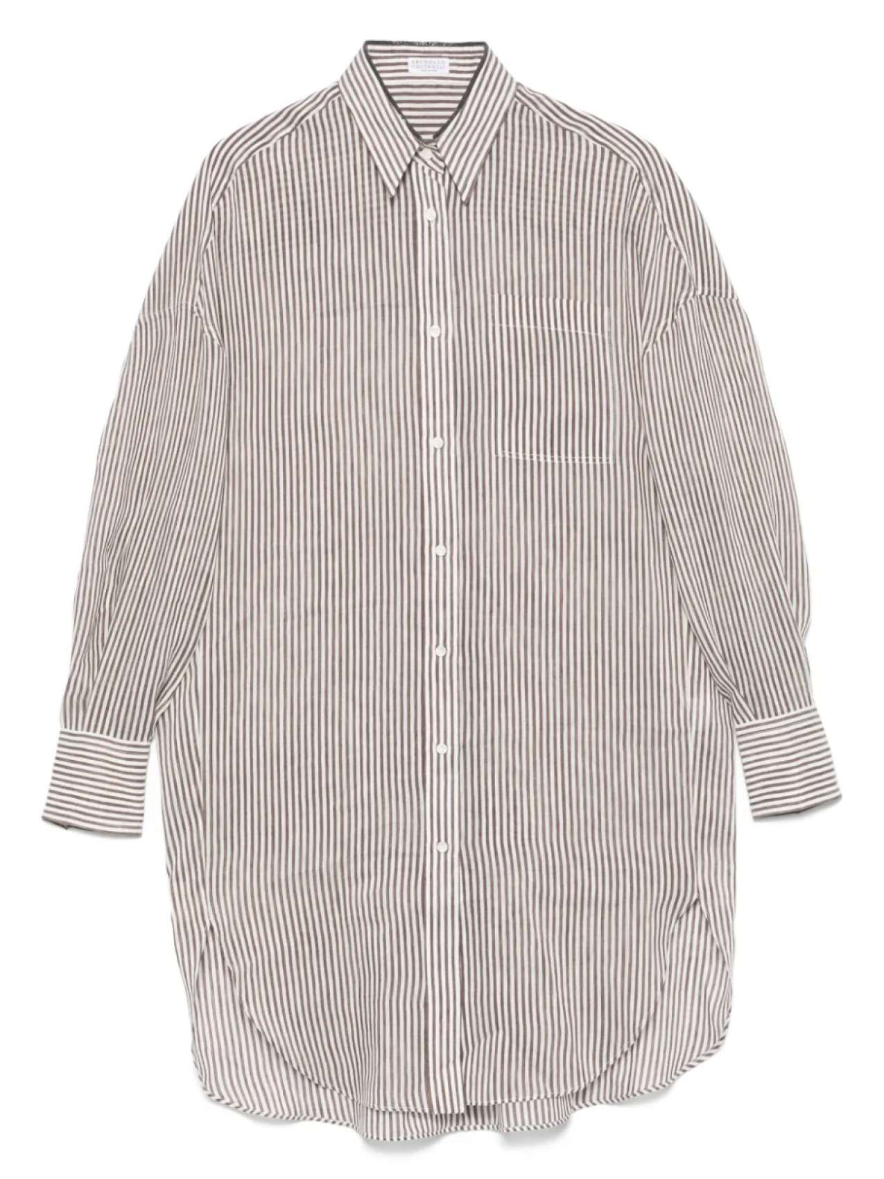 Длинная рубашка в полоску Brunello Cucinelli, белый
Длинная рубашка в полоску Brunello Cucinelli, белый
