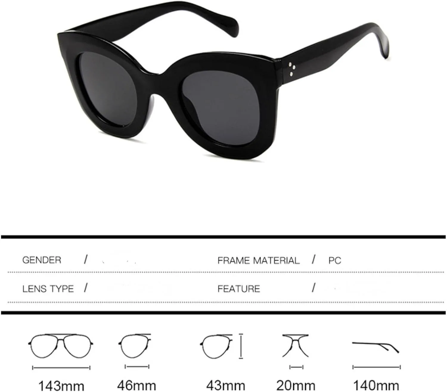 Крупные солнцезащитные очки «кошачий глаз» с защитой от УФ-излучения UV400, ретро-леопардовый принт, модный овальный градиент для женщин TKKTLLT, White-black
Крупные солнцезащитные очки «кошачий глаз» с защитой от УФ-излучения UV400, ретро-леопардовый принт, модный овальный градиент для женщин TKKTLLT, White-black