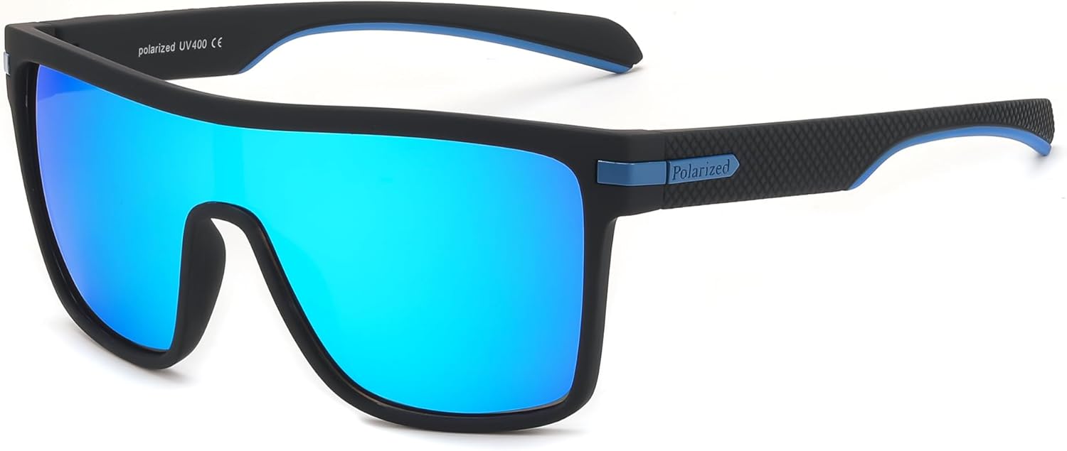 Спортивные поляризованные солнцезащитные очки FEISEDY Flat Top TR90 с плоским верхом, модные квадратные очки большого размера для женщин и мужчин, защита от ультрафиолета UV400, артикул B0104, Black Frame/Blue Lens
Спортивные поляризованные солнцезащитные очки FEISEDY Flat Top TR90 с плоским верхом, модные квадратные очки большого размера для женщин и мужчин, защита от ультрафиолета UV400, артикул B0104, Black Frame/Blue Lens