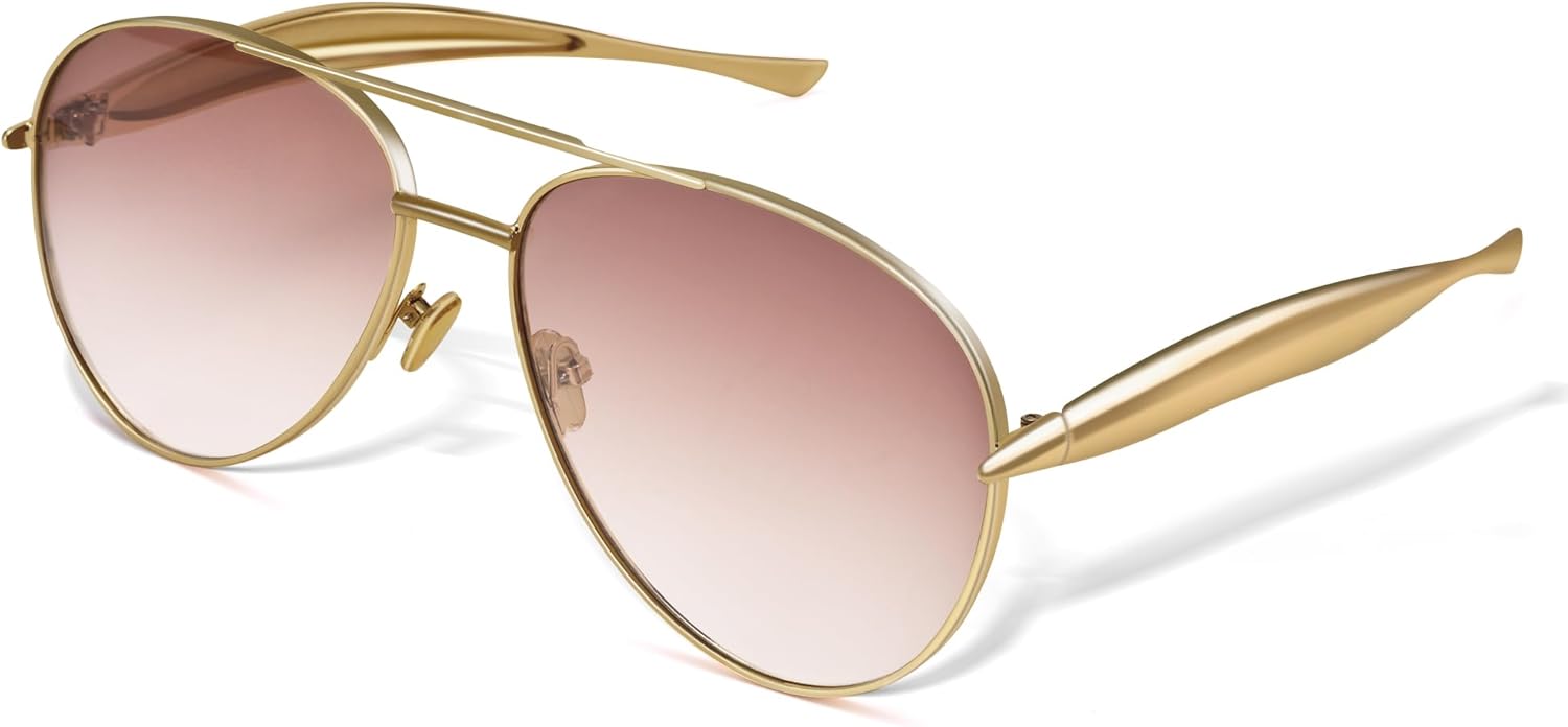 Солнцезащитные очки-авиаторы NULOOQ большого размера золотистого цвета для женщин и мужчин, ретро-оправа из металла в стиле 70-х годов, C2* Gold Frame/Gradient Brown Lens
Солнцезащитные очки-авиаторы NULOOQ большого размера золотистого цвета для женщин и мужчин, ретро-оправа из металла в стиле 70-х годов, C2* Gold Frame/Gradient Brown Lens