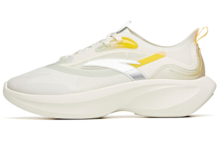 Кроссовки Leaf 1.0 женские с низким верхом цвета слоновой кости/желтый флаг/серебристый Anta