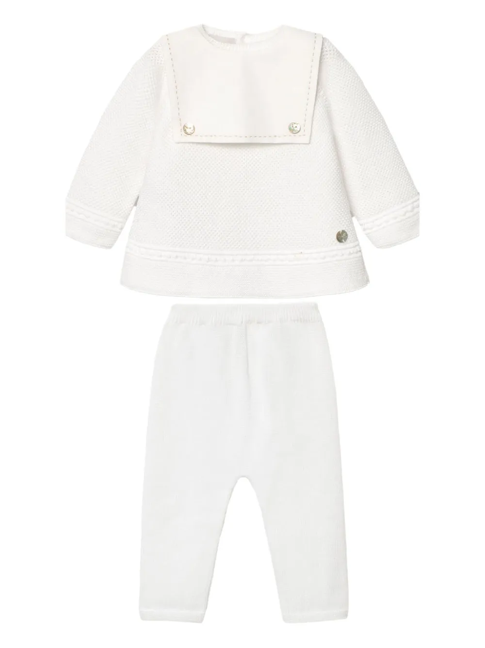 Комплект трикотажных брюк с матросским воротником Paz Rodriguez, белый
Комплект трикотажных брюк с матросским воротником Paz Rodriguez, белый