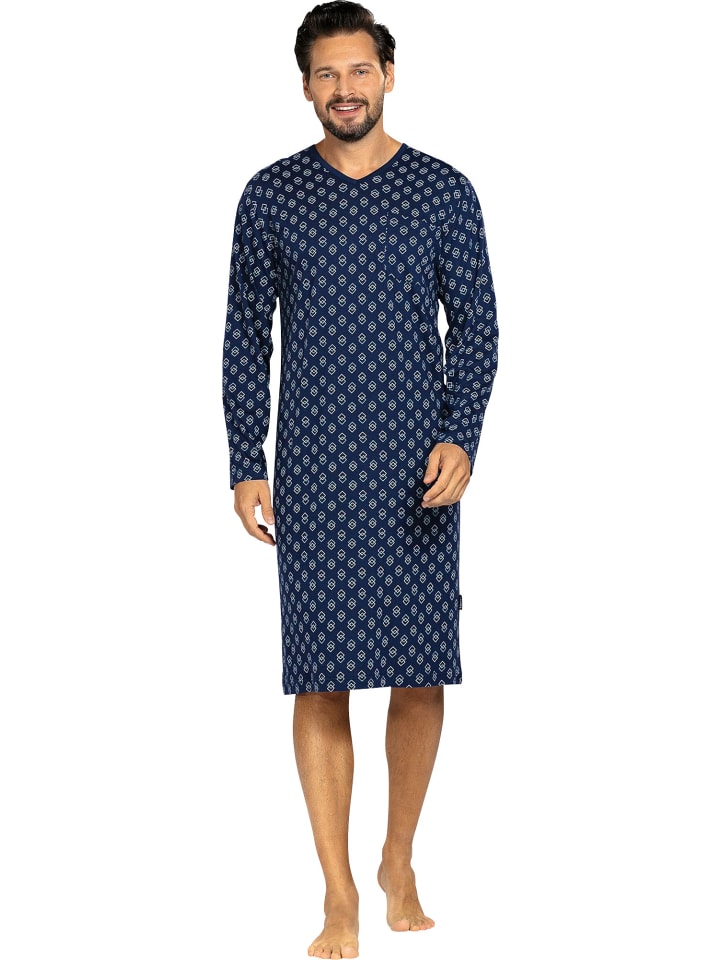 Ночная рубашка из одинарного джерси темно-синего цвета Comte
Ночная рубашка из одинарного джерси темно-синего цвета Comte