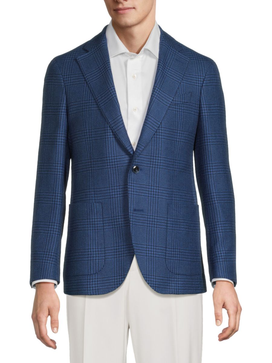 Блейзер Glen Standard Fit Plaid Lubiam, синий 
Блейзер Glen Standard Fit Plaid Lubiam, синий