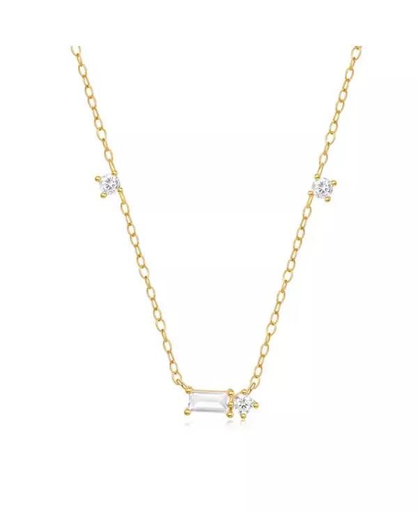 Ожерелье из стерлингового серебра с покрытием из 18-каратного золота с тремя камнями кубического циркония круглой огранки и одним камнем изумрудной огранки Hollywood Sensation, gold
Ожерелье из стерлингового серебра с покрытием из 18-каратного золота с тремя камнями кубического циркония круглой огранки и одним камнем изумрудной огранки Hollywood Sensation, gold