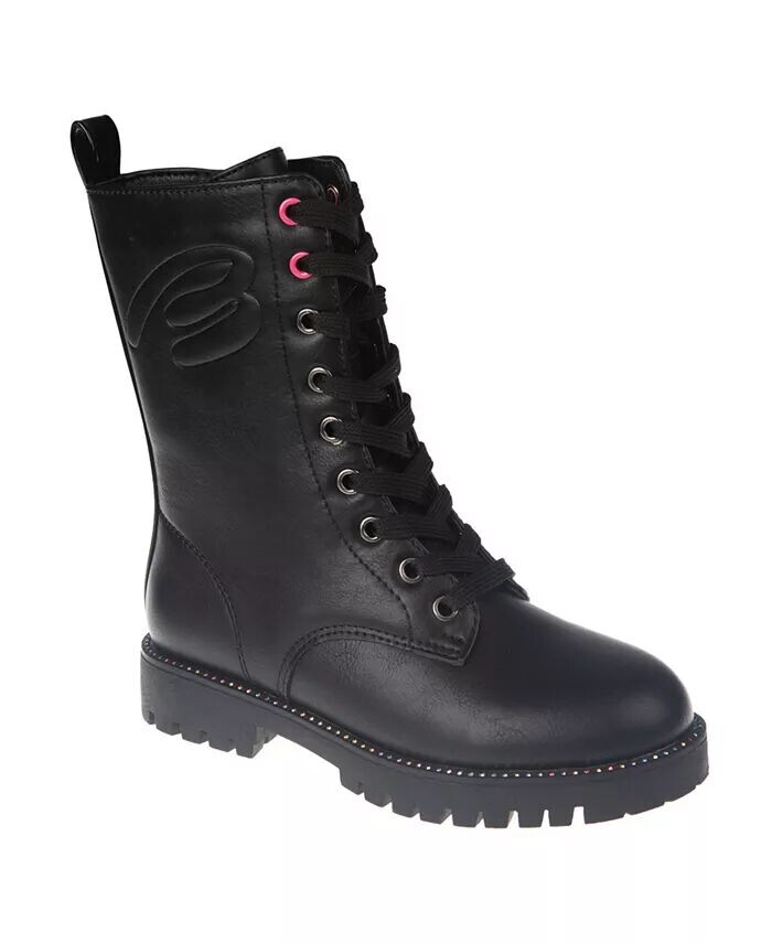 Ботинки на шнуровке для маленьких и больших девочек с тиснением и надписью Bebe, черный
Ботинки на шнуровке для маленьких и больших девочек с тиснением и надписью Bebe, черный