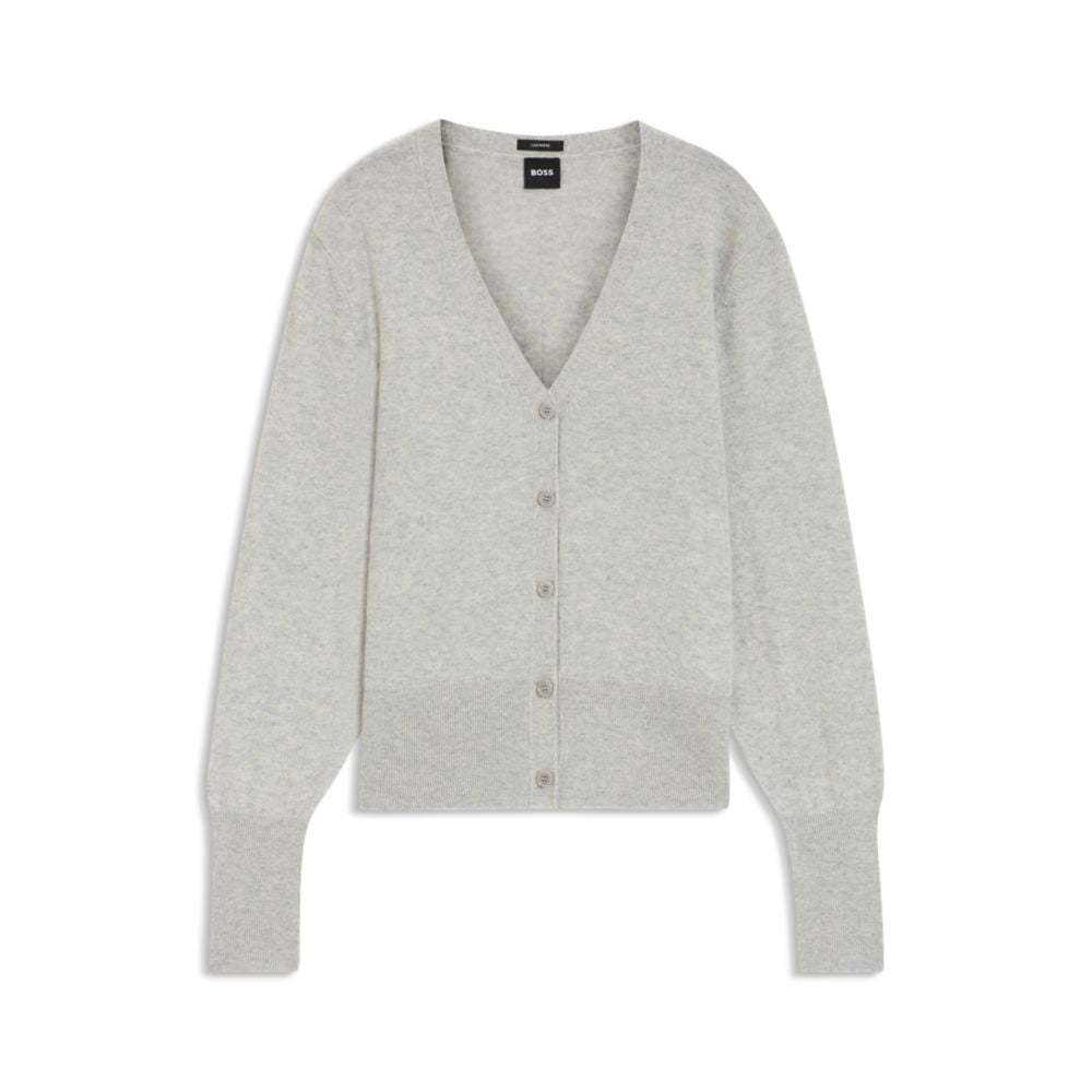 Кардиган с ребристой отделкой из кашемира Boss, светло-серый
Кардиган с ребристой отделкой из кашемира Boss, светло-серый