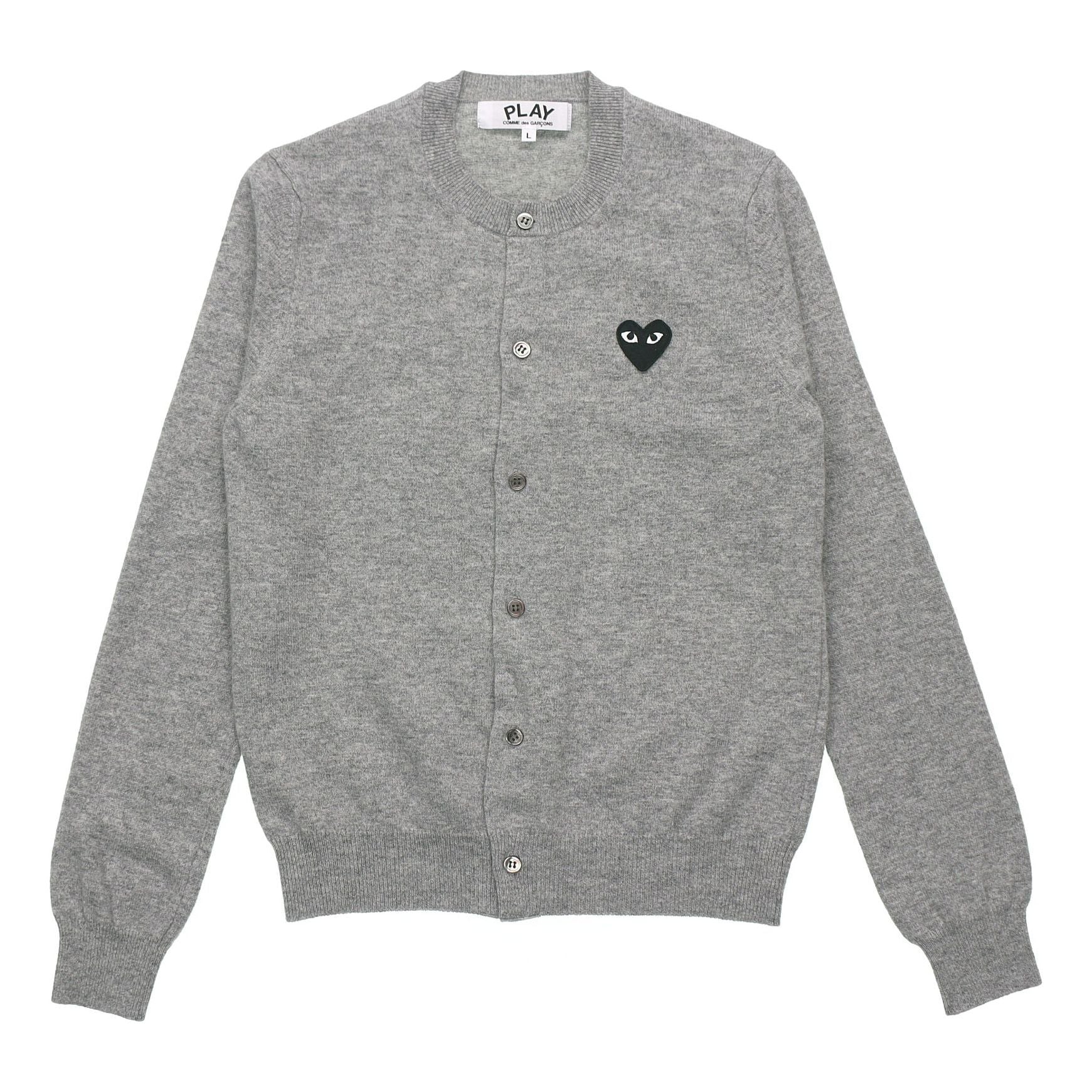 Кардиган (WMNS) COMME des GARCONS PLAY Cardigan Black Heart 'Grey' AZ-N023-051-2, серый 
Кардиган (WMNS) COMME des GARCONS PLAY Cardigan Black Heart 'Grey' AZ-N023-051-2, серый