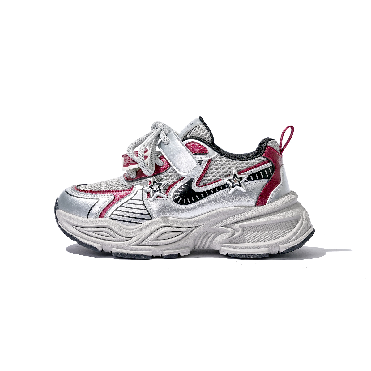 Низкие детские кроссовки для повседневной жизни PSY, серебряный/бордовый 
Низкие детские кроссовки для повседневной жизни PSY, серебряный/бордовый