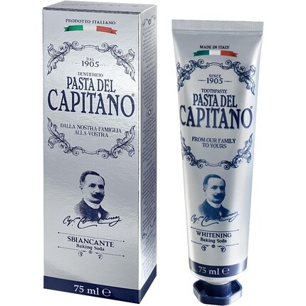 Pasta del Capitano 1905 Отбеливающая зубная паста с пищевой содой 75 мл
Pasta del Capitano 1905 Отбеливающая зубная паста с пищевой содой 75 мл