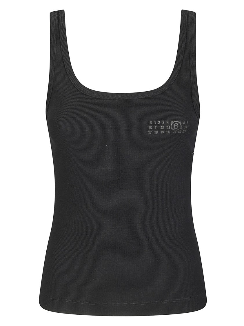 Безрукавный ребристый хлопковый топ на крючке Mm6 By Maison Margiela, черный
Безрукавный ребристый хлопковый топ на крючке Mm6 By Maison Margiela, черный