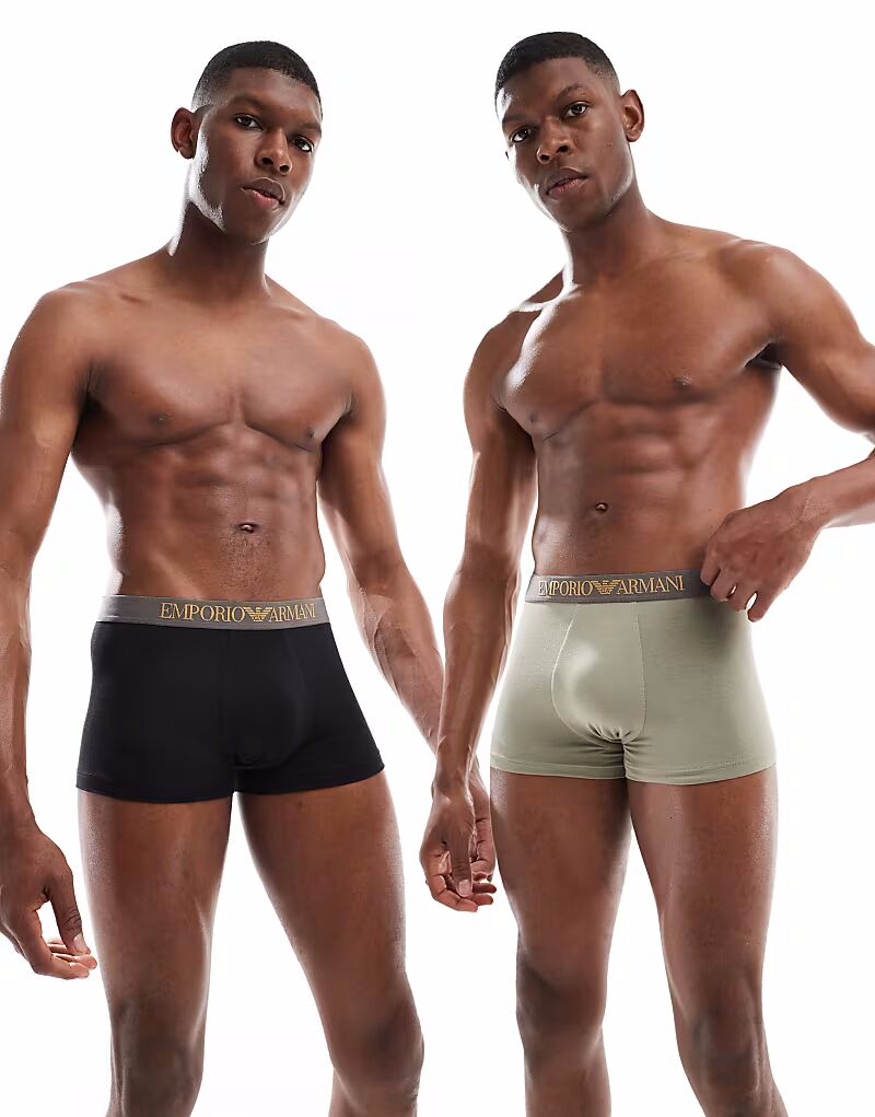 Emporio Armani Bodywear, 2 пары мягких на ощупь бамбуковых трусов с логотипом в черном и бежевом цвете 
Emporio Armani Bodywear, 2 пары мягких на ощупь бамбуковых трусов с логотипом в черном и бежевом цвете